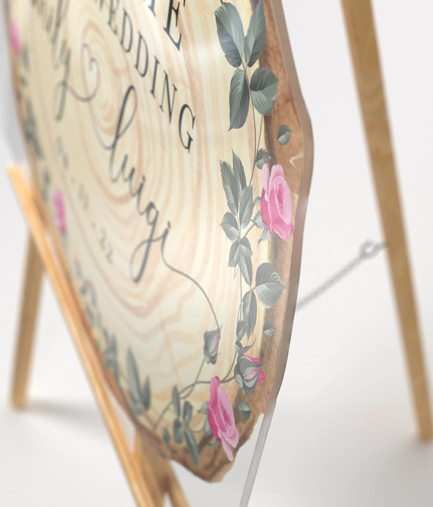 Classy Wooden Inspired Wedding Party Welcome Sign - SpeedyOrders