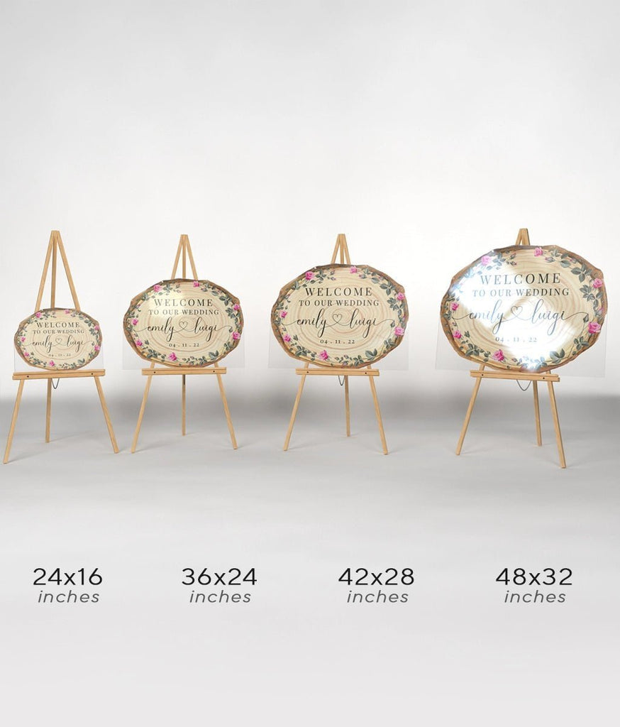 Classy Wooden Inspired Wedding Party Welcome Sign - SpeedyOrders