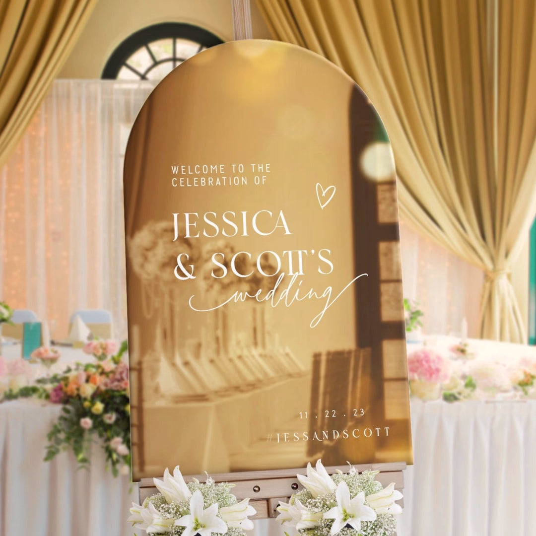 Colored Mirror Wedding Welcome Sign - SpeedyOrders