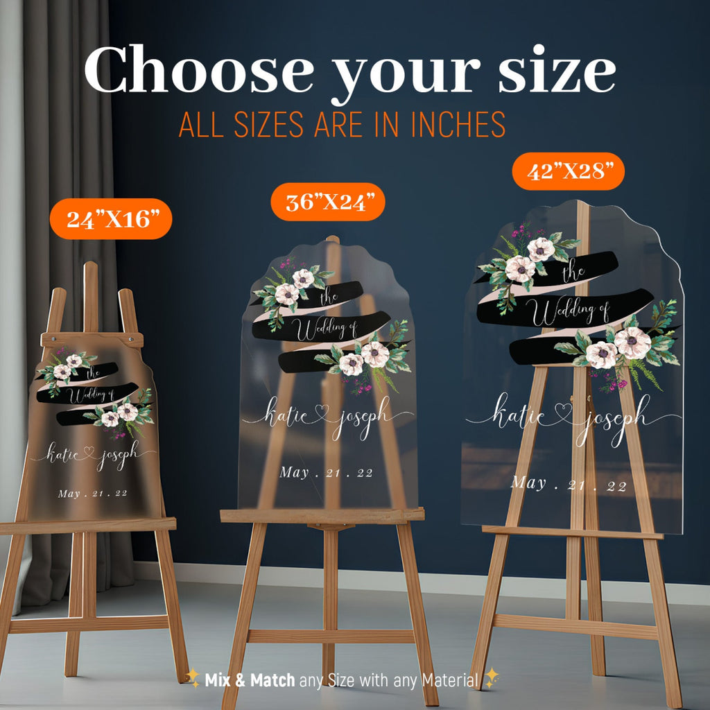 Cream Floral Theme Wedding Signs - SpeedyOrders