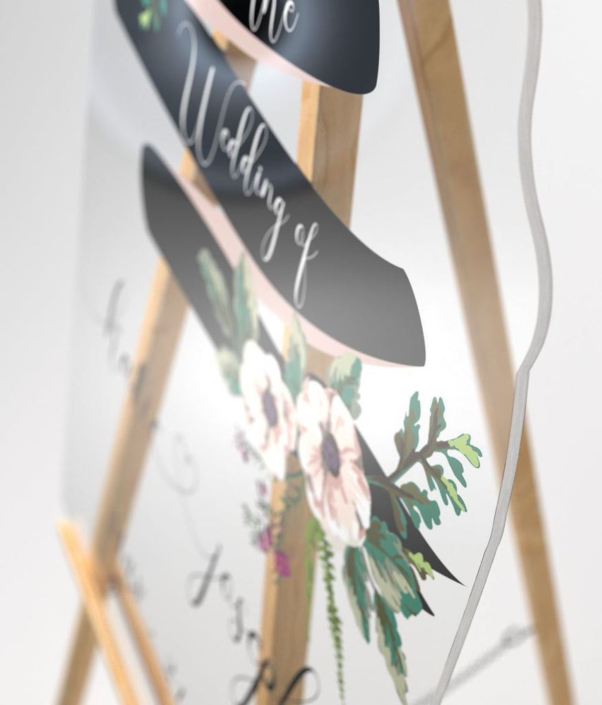 Cream Floral Theme Wedding Signs - SpeedyOrders