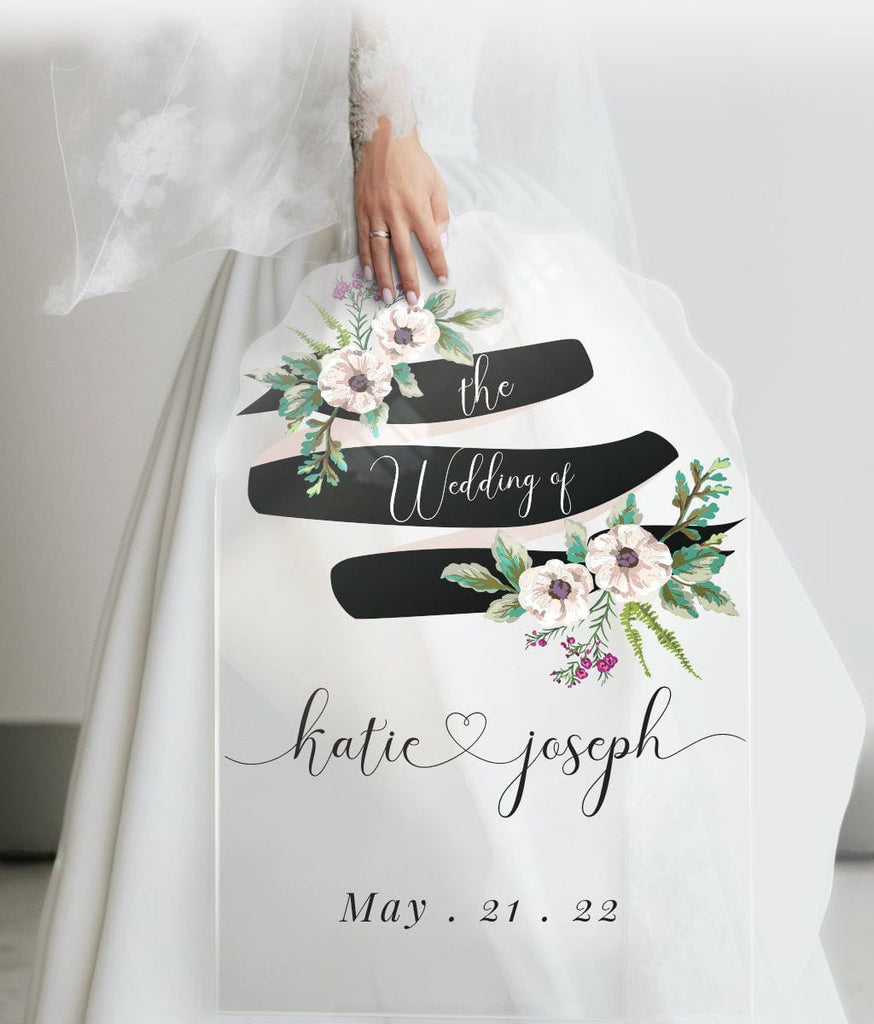Cream Floral Theme Wedding Signs - SpeedyOrders