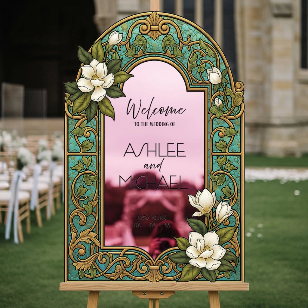 Cream Floral Wedding Welcome Sign – SpeedyOrders