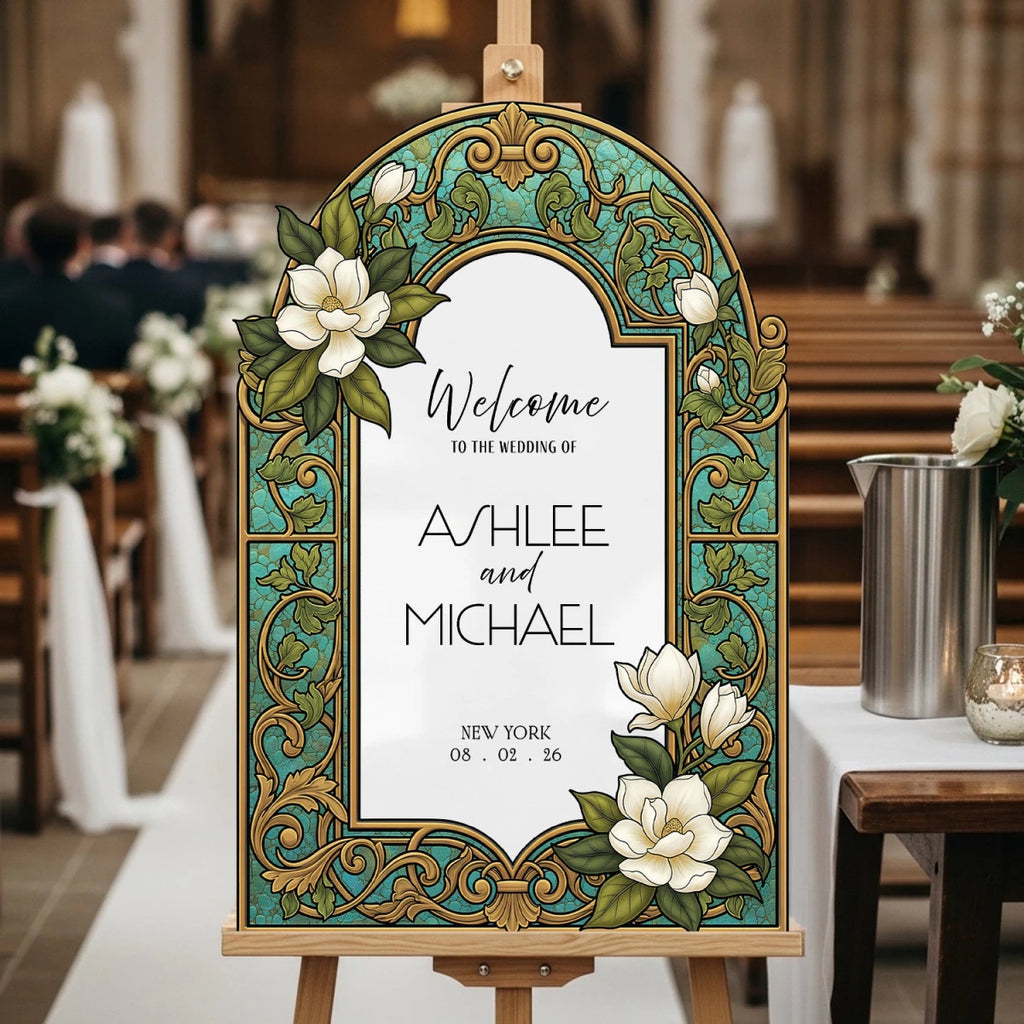 Cream Floral Wedding Welcome Sign – SpeedyOrders