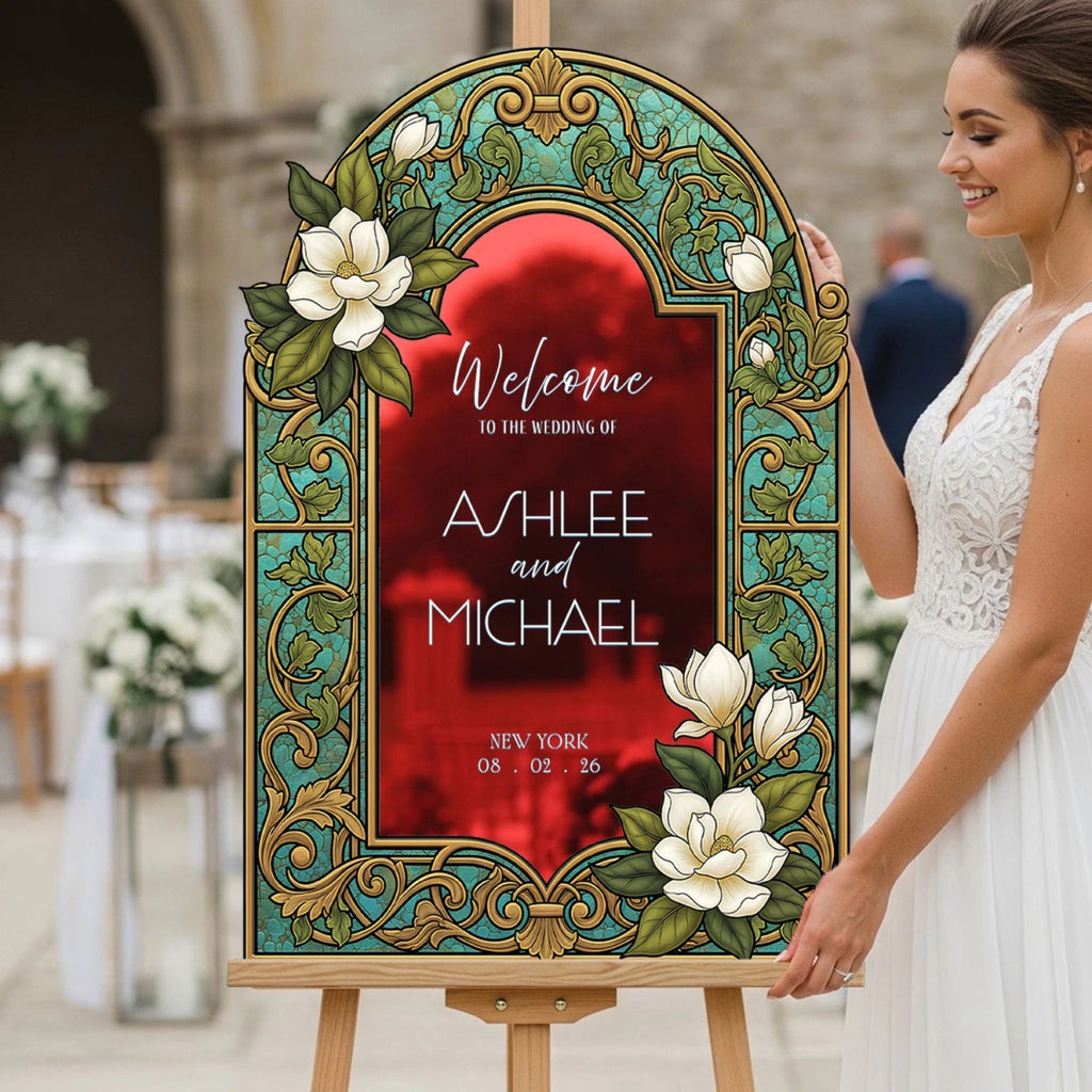 Cream Floral Wedding Welcome Sign – SpeedyOrders