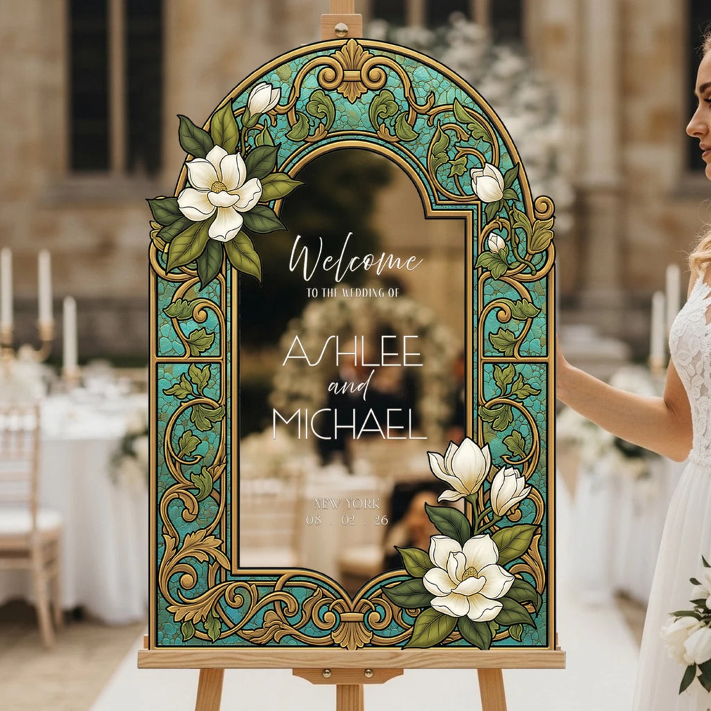 Cream Floral Wedding Welcome Sign – SpeedyOrders