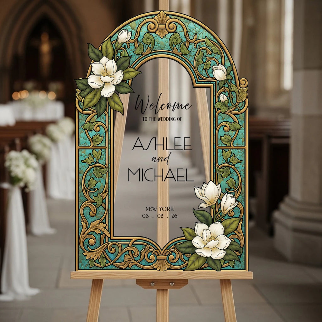 Cream Floral Wedding Welcome Sign – SpeedyOrders
