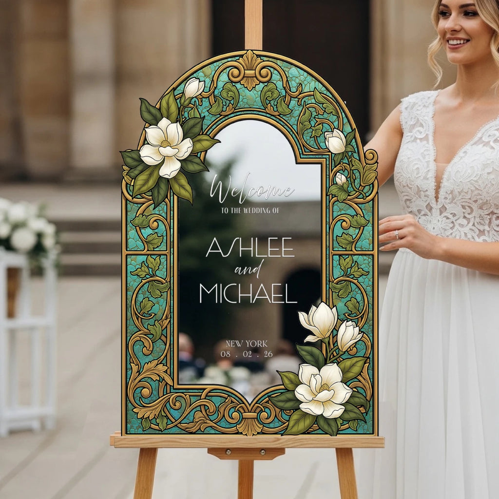 Cream Floral Wedding Welcome Sign – SpeedyOrders