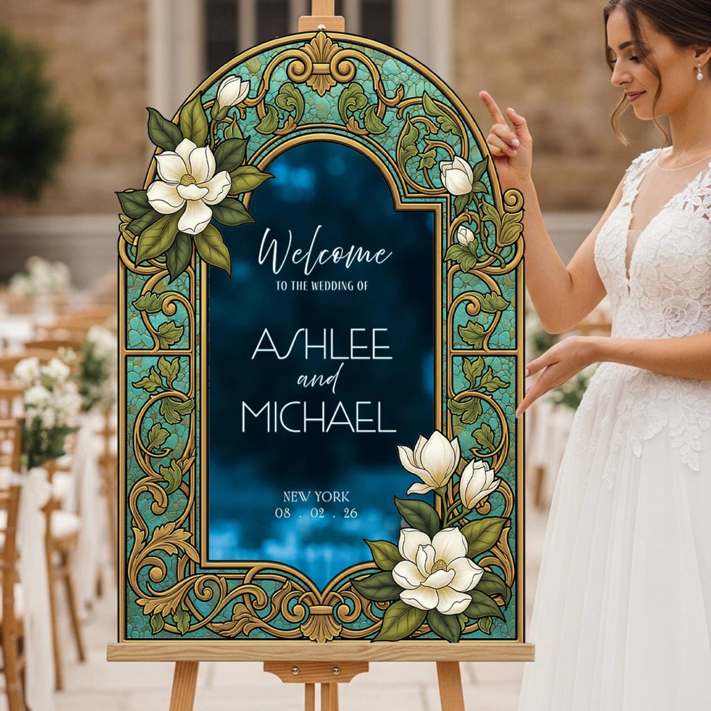 Cream Floral Wedding Welcome Sign – SpeedyOrders