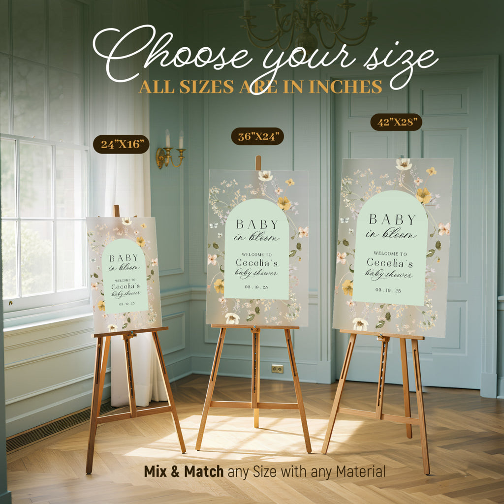 Custom Baby In Bloom Baby Shower Sign, Acrylic Baby In Bloom Welcome Sign - SpeedyOrders