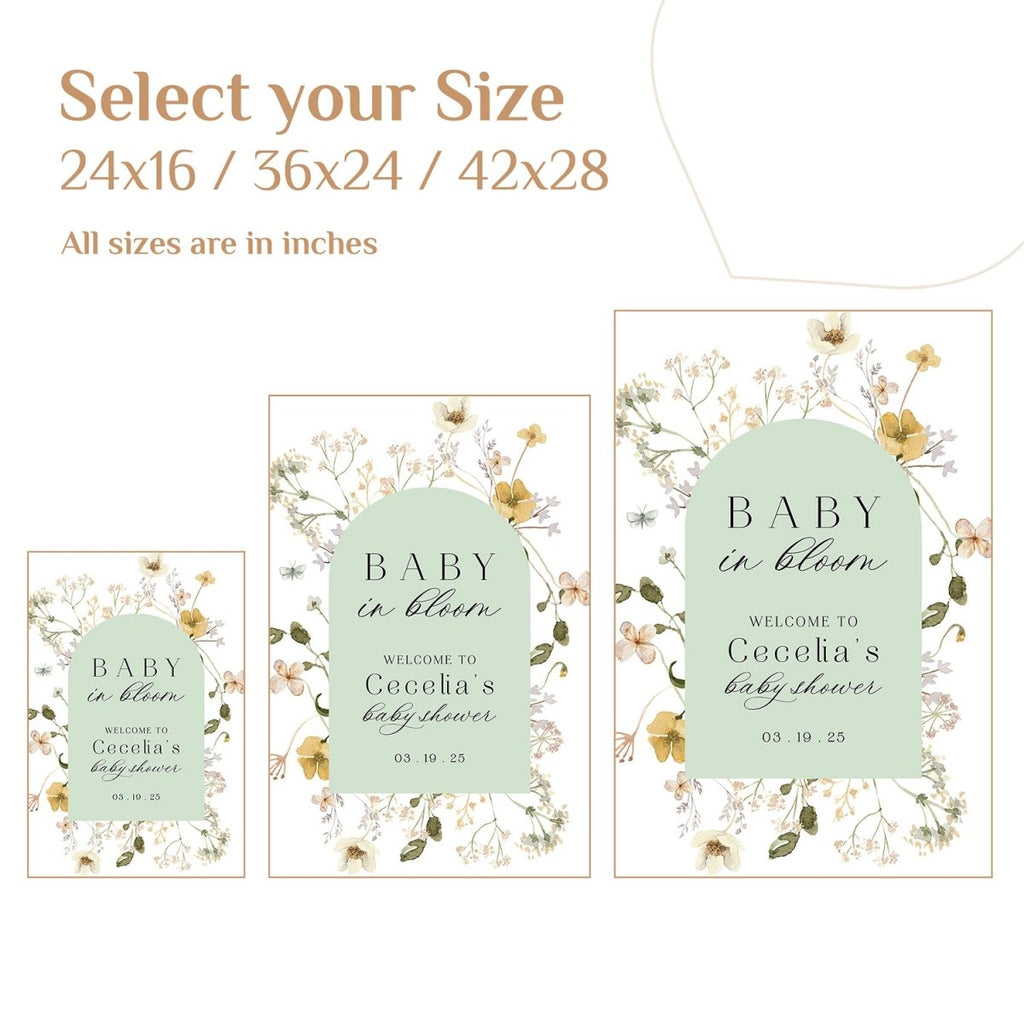 Custom Baby In Bloom Baby Shower Sign, Acrylic Baby In Bloom Welcome Sign - SpeedyOrders