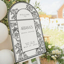 Custom Bridal Shower Mirror Sign, Stained Glass Mirror Bridal Shower Welcome Sign - SpeedyOrders