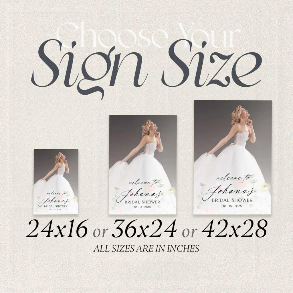 Custom Bridal Shower Signage With Bride To Be Photo, Bridal Shower Welcome Sign With Photo - SpeedyOrders
