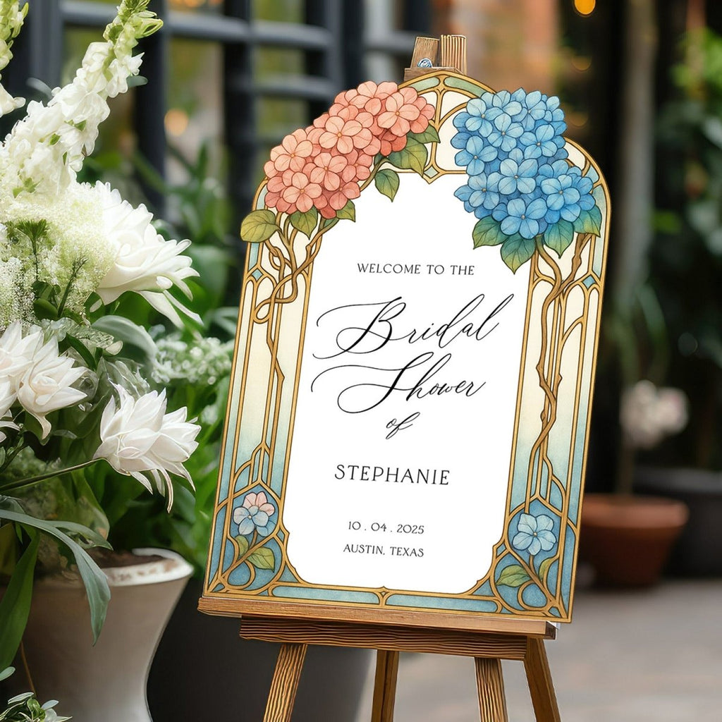 Custom Bridal Shower Welcome Sign, Gold Mirror Bridal Shower Sign - SpeedyOrders