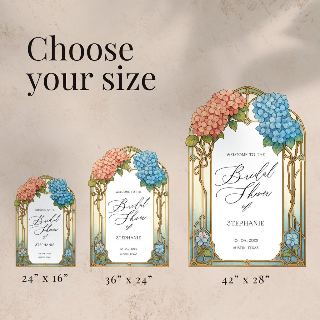 Custom Bridal Shower Welcome Sign, Gold Mirror Bridal Shower Sign - SpeedyOrders