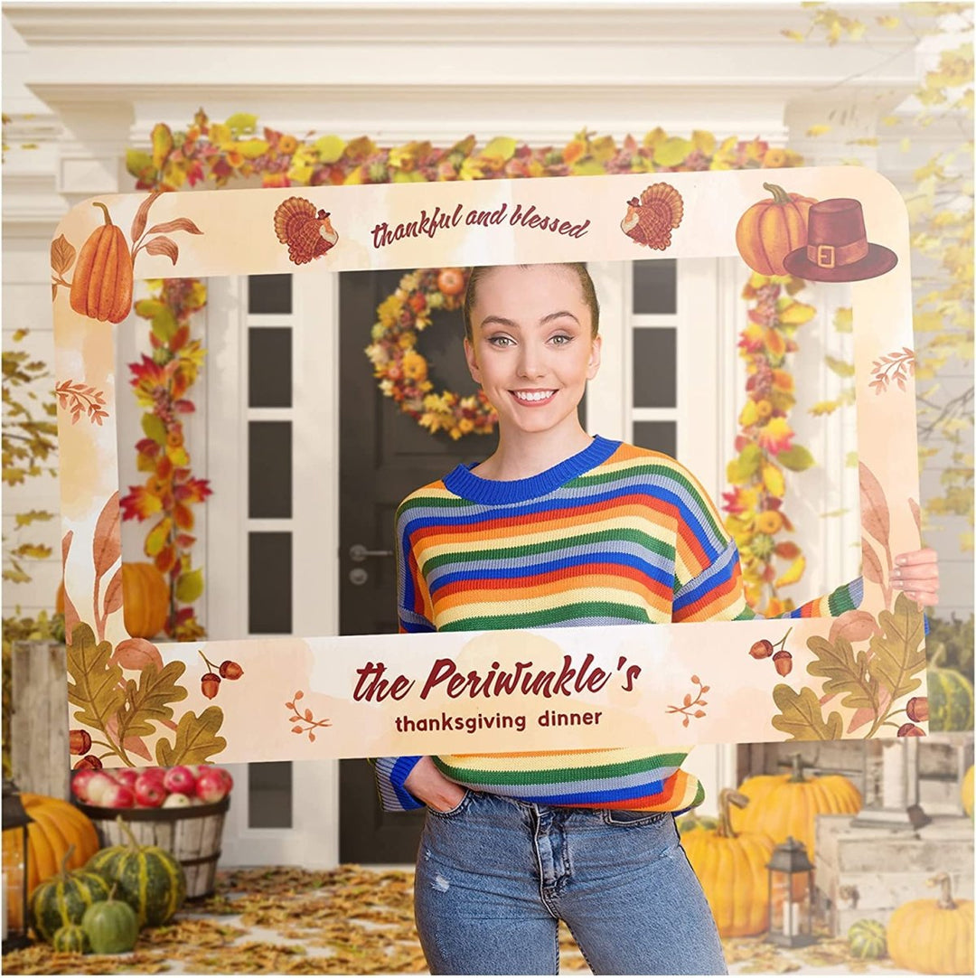 Custom Classic Thanksgiving Turkey Photo Selfie Frame - SpeedyOrders