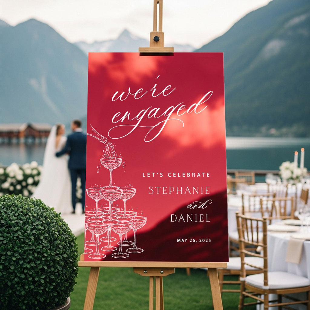 Custom Engagement Welcome Sign, We’re Engaged Engagement Entrance Signage - SpeedyOrders