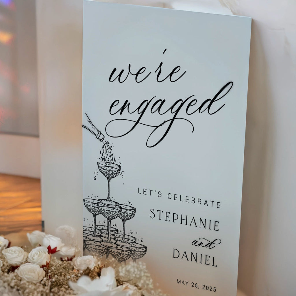 Custom Engagement Welcome Sign, We’re Engaged Engagement Entrance Signage - SpeedyOrders