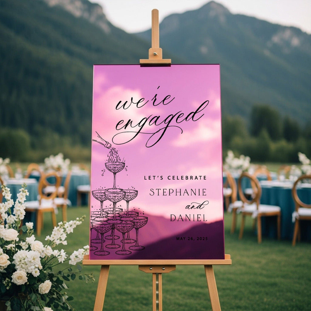 Custom Engagement Welcome Sign, We’re Engaged Engagement Entrance Signage - SpeedyOrders