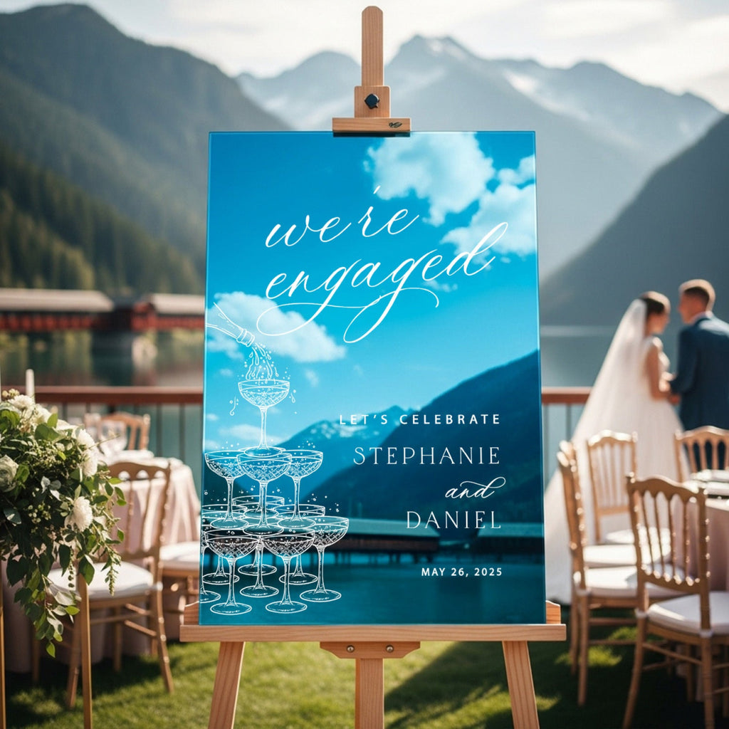 Custom Engagement Welcome Sign, We’re Engaged Engagement Entrance Signage - SpeedyOrders