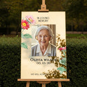 Custom Floral In Loving Memory Sign With Picture - SpeedyOrders
