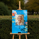 Custom Floral In Loving Memory Sign With Picture - SpeedyOrders