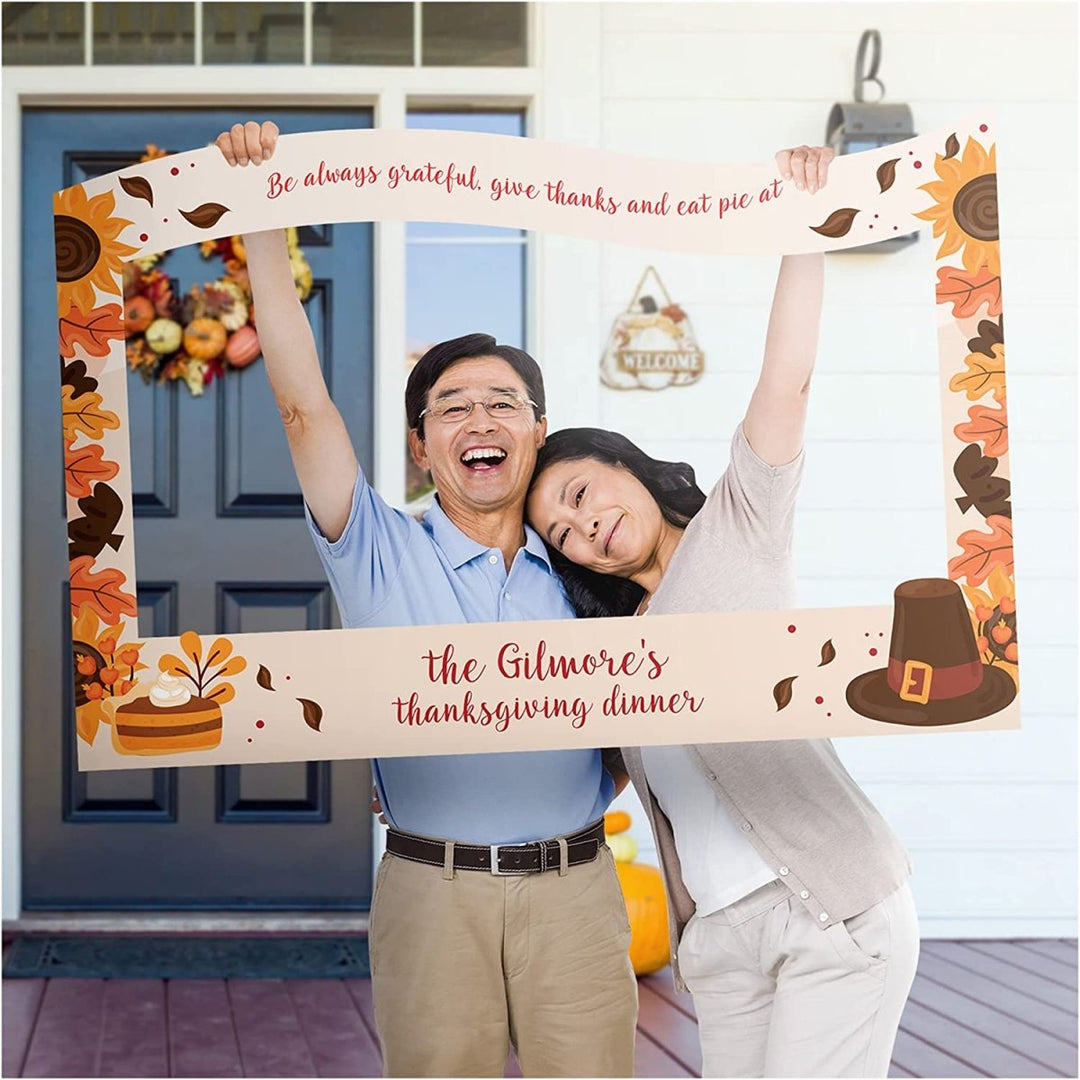 Custom - made Thanksgiving Grateful And Blessed Photo Booth Frame - SpeedyOrders