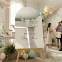 Custom Minimalist Baby Shower Entrance Sign, Acrylic Clothesline Signage For Baby Shower - SpeedyOrders
