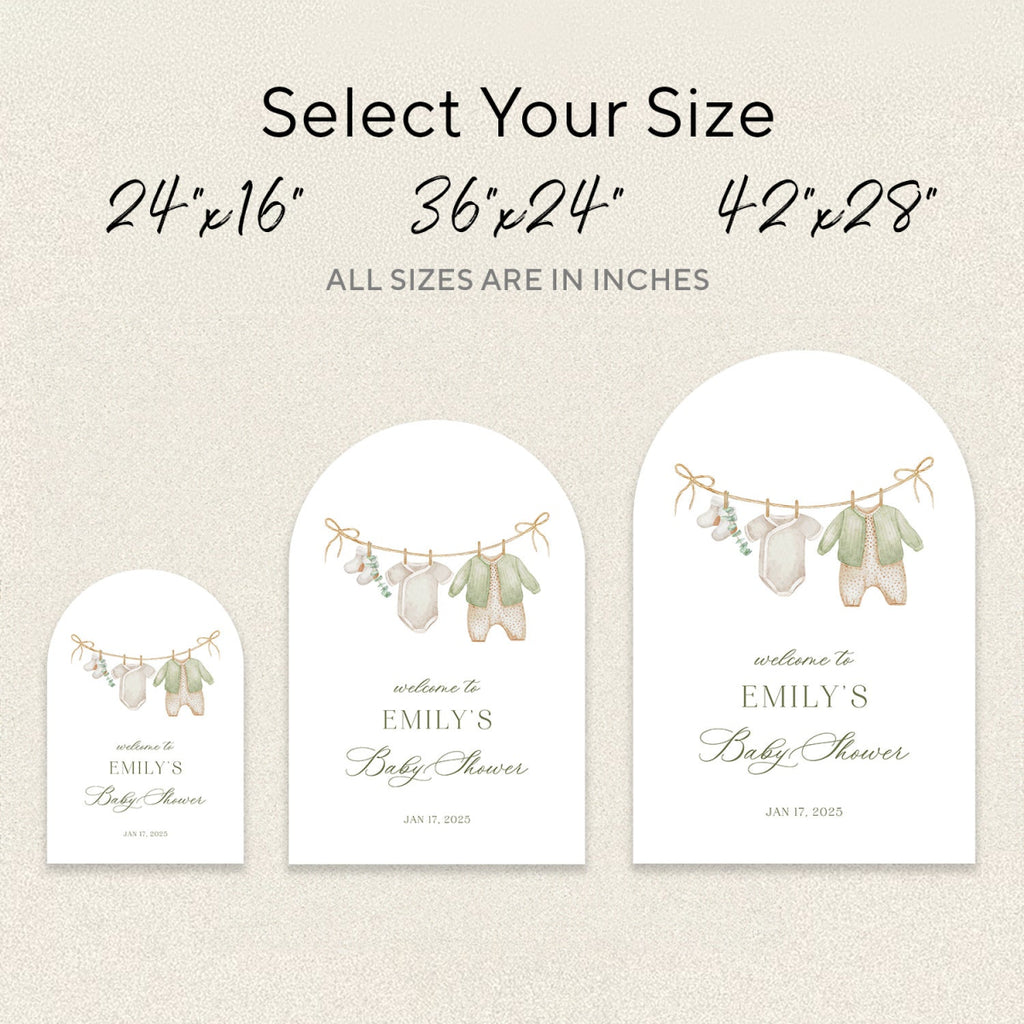 Custom Minimalist Baby Shower Entrance Sign, Acrylic Clothesline Signage For Baby Shower - SpeedyOrders