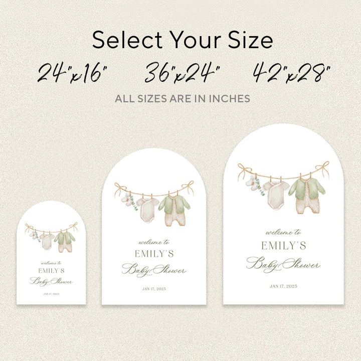 Minimalist Clothesline Baby Shower Sign · Acrylic & Mirror | SpeedyOrders