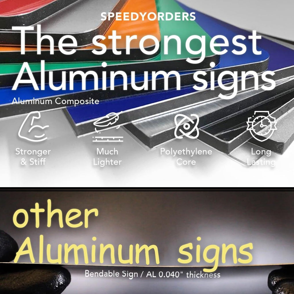 Custom Outdoor Brusehd Metal Signs, Personalized Silver Aluminum Signs, Gold Metal Business Signs - SpeedyOrders