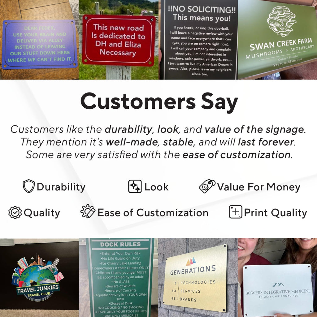 Custom Outdoor Metal Signs, Personalized Aluminum Signs, Metal Business Signs - SpeedyOrders