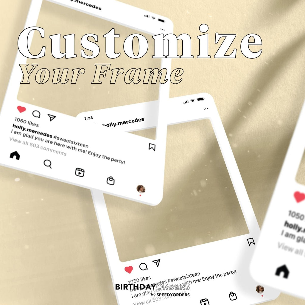 Custom Photo Booth IG Frame, Social Media Photo Booth Prop - SpeedyOrders