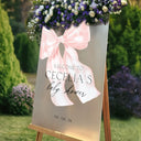 Custom Pink Bow Baby Shower Sign, Blush Pink Girls Baby Shower Sign - SpeedyOrders