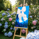 Custom Pink Bow Baby Shower Sign, Blush Pink Girls Baby Shower Sign - SpeedyOrders