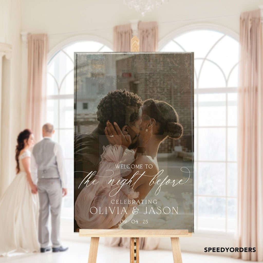 Custom Portrait Photo Rehearsal Dinner Sign in size 24x16, 36x24 and 42x28 Inches - SpeedyOrders
