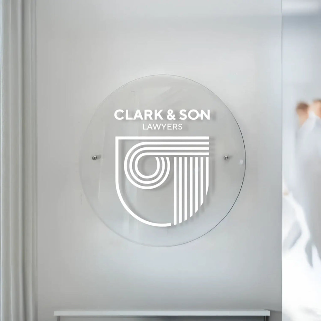 Custom Round Acrylic Business Logo Sign - SpeedyOrders