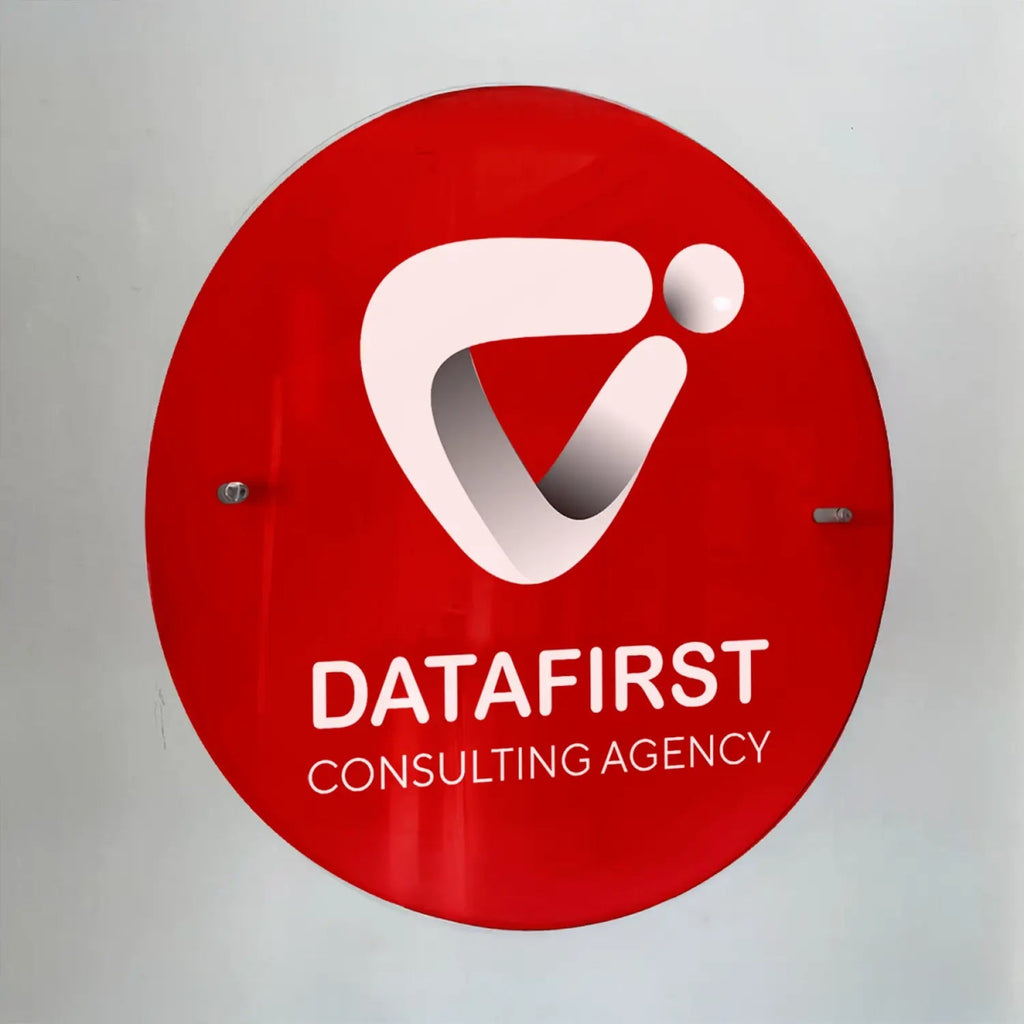 Custom Round Acrylic Business Logo Sign - SpeedyOrders