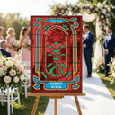 Custom Stranger Stained Glass Wedding Sign, Creel House Things Inspired Wedding Sign - SpeedyOrders