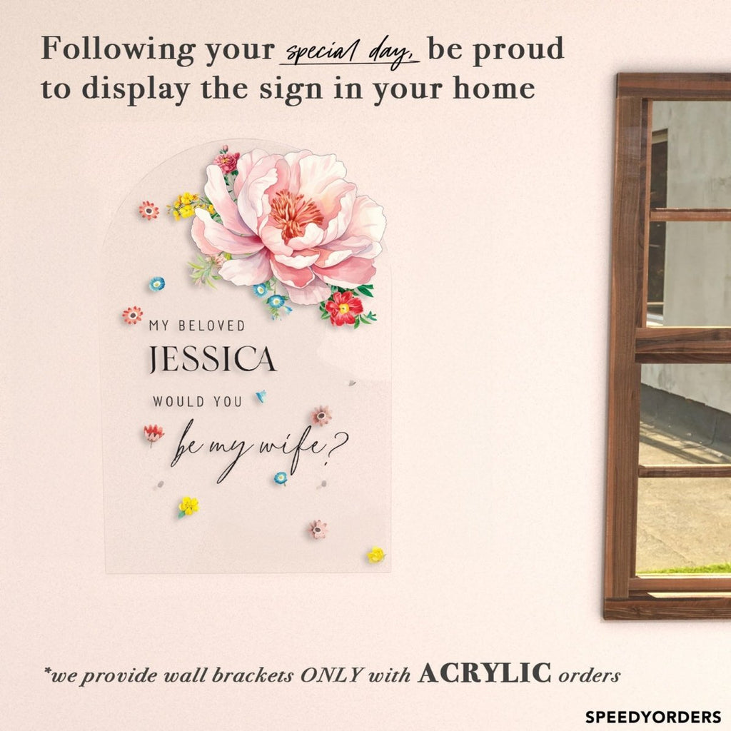 Custom Wildflower Engagement Welcome Sign, Custom Engagement Entrance Sign - SpeedyOrders