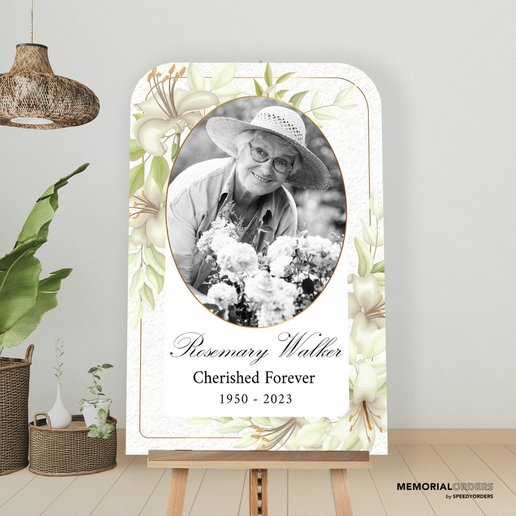 Customizable Elegant Memorial Welcome Sign with Photo - SpeedyOrders