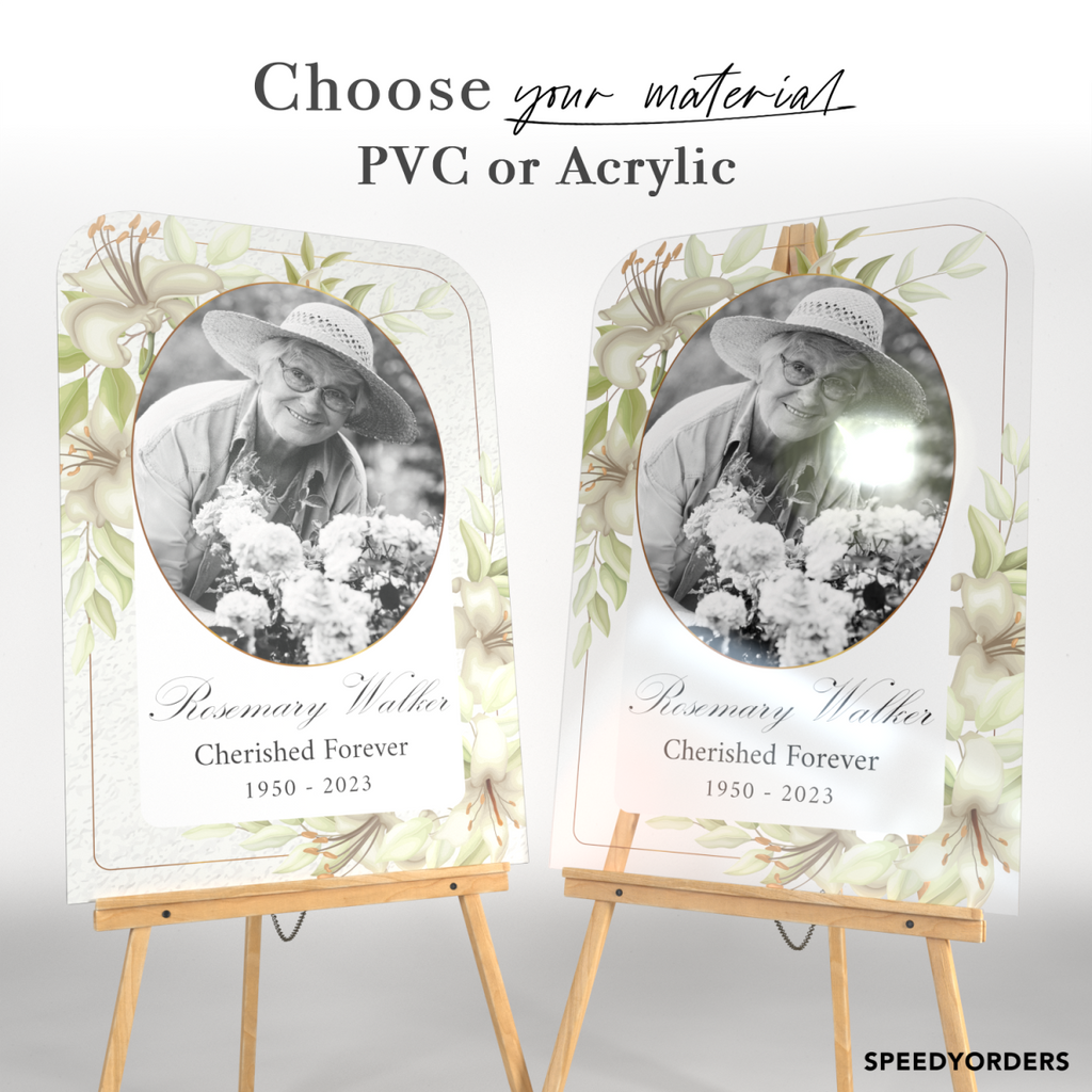 Customizable Elegant Memorial Welcome Sign with Photo - SpeedyOrders