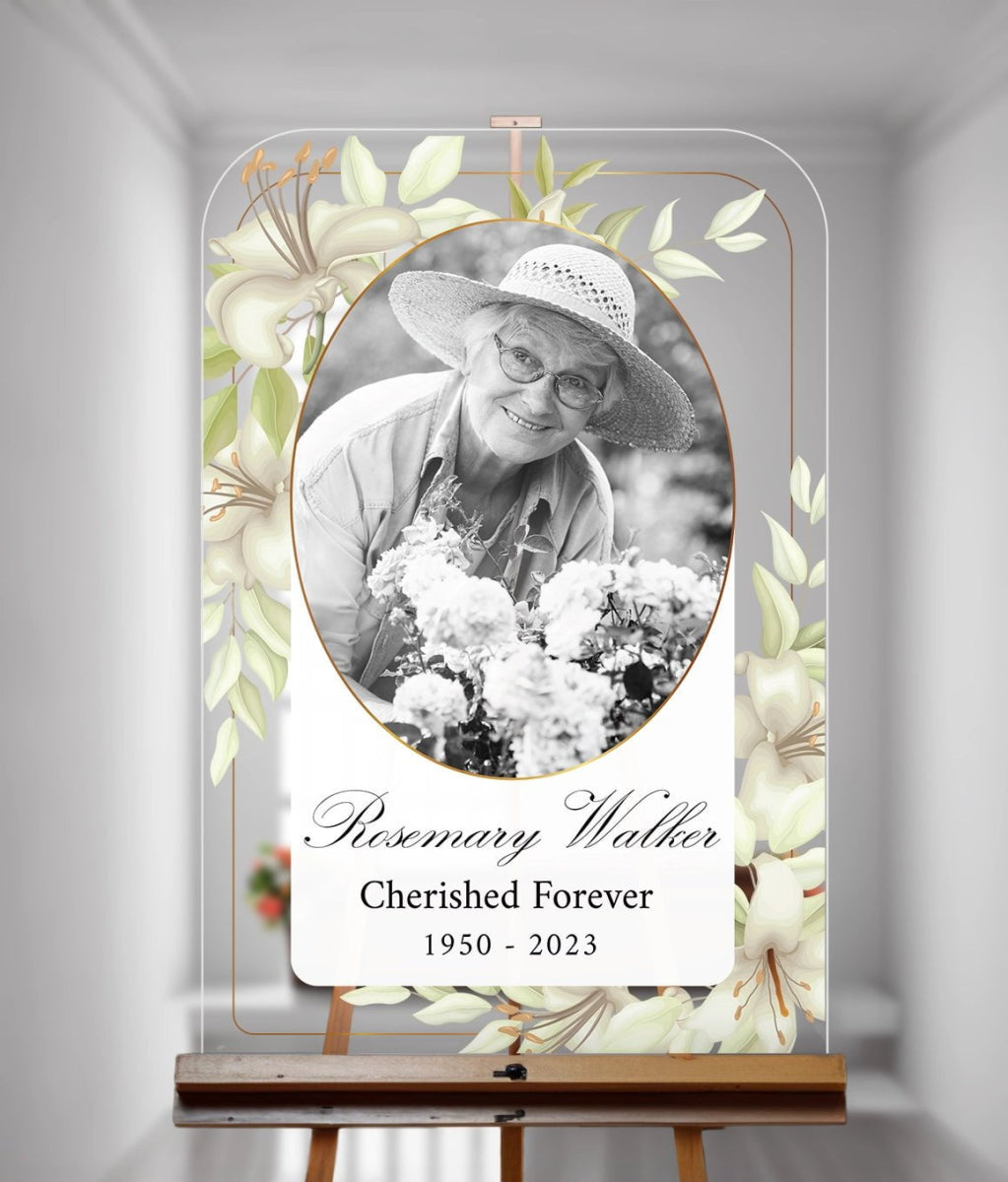 Customizable Elegant Memorial Welcome Sign with Photo - SpeedyOrders