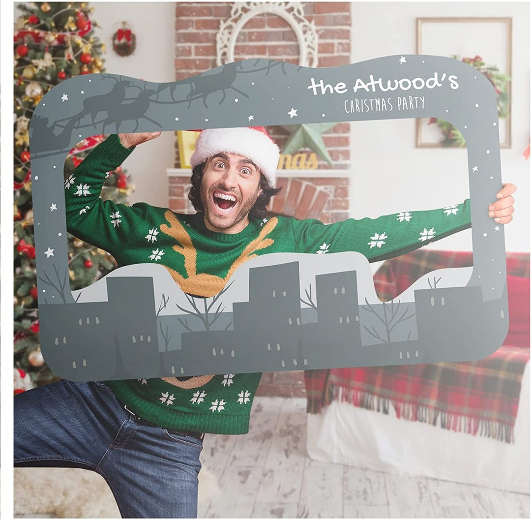 Customized Here Comes Santa Photo Booth Frame - SpeedyOrders
