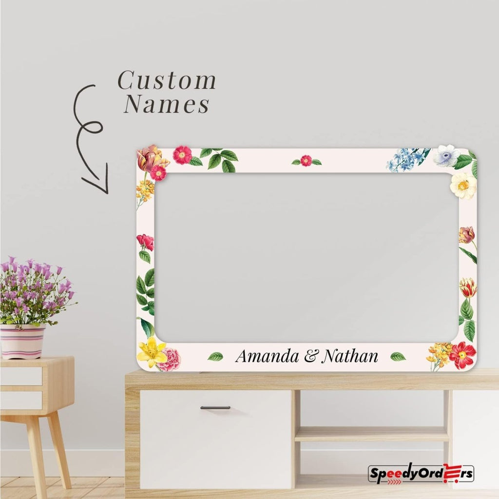 Dazzling Floral Themed Wedding Ceremony Photo Booth Frame - SpeedyOrders