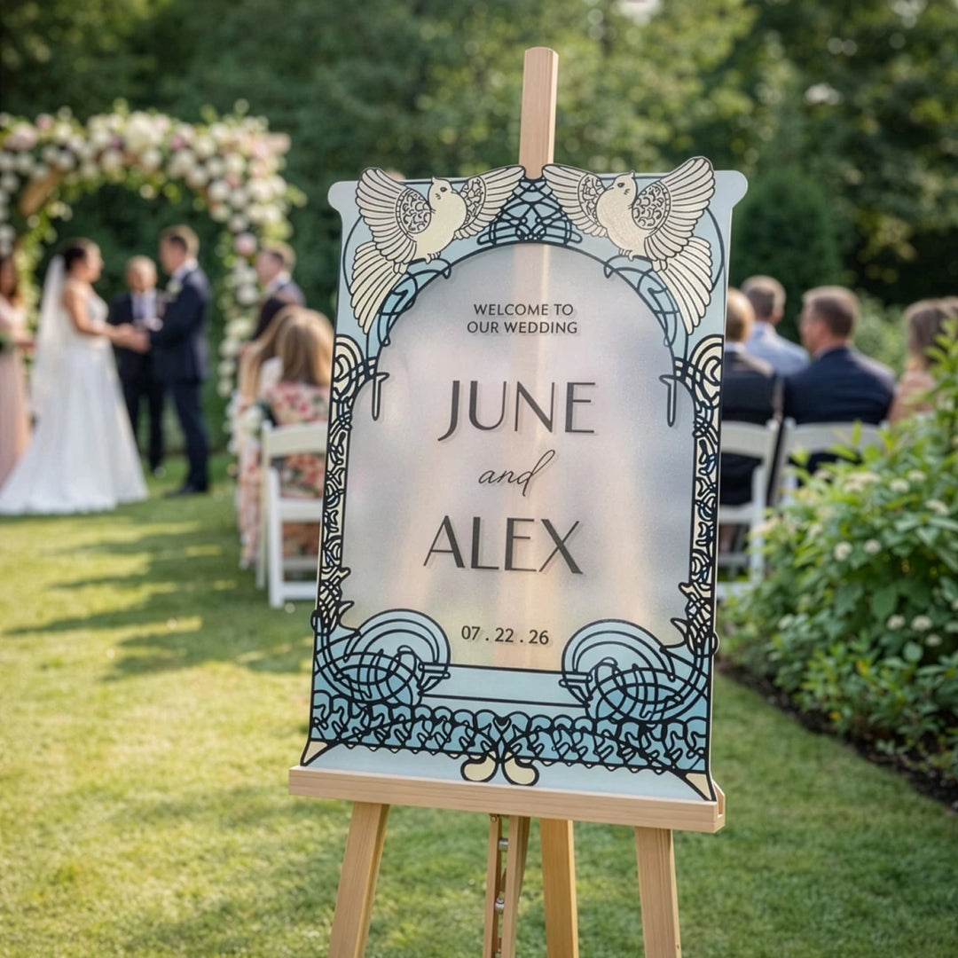 Dove Welcome To Our Wedding Sign - SpeedyOrders