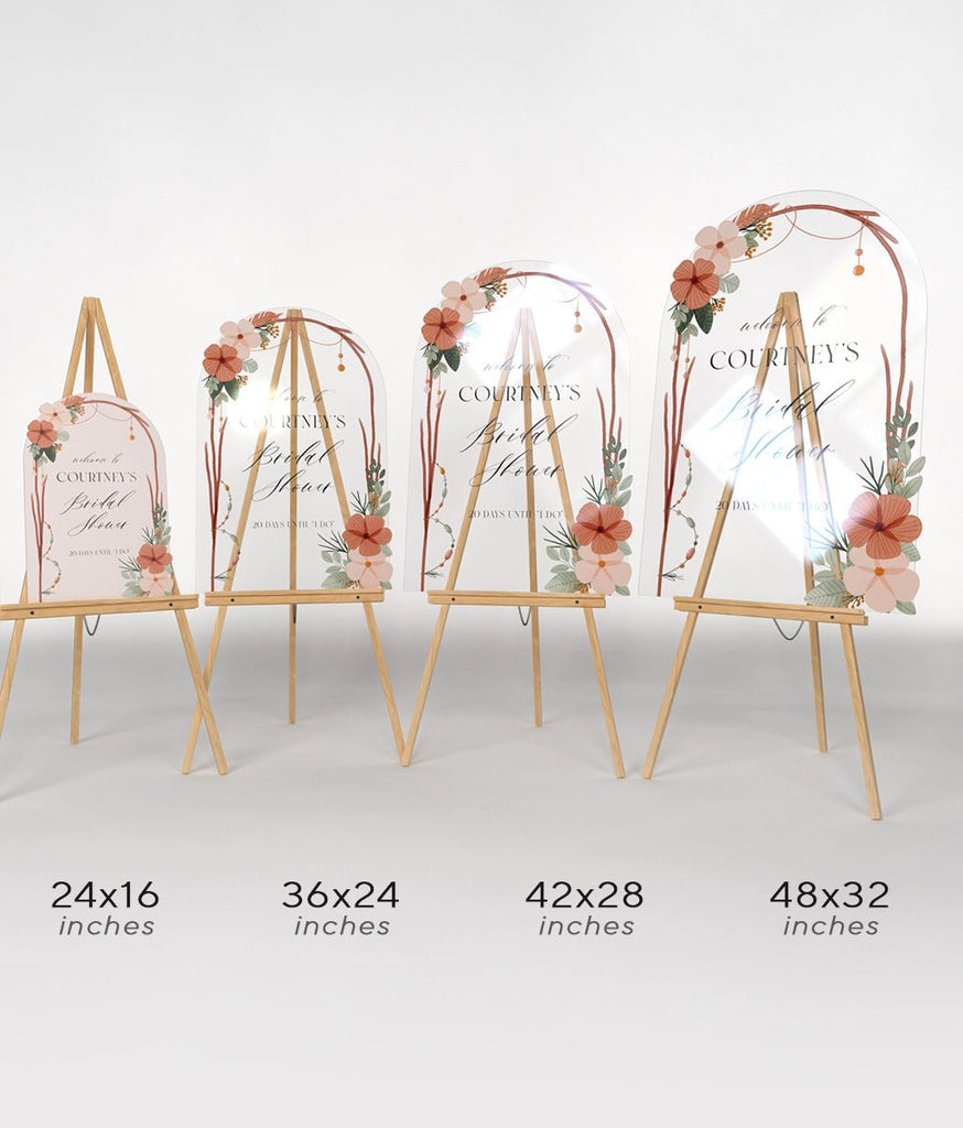 Elegant Customizable Bridal Shower Welcome Sign with Blossom Illustrations SpeedyOrders