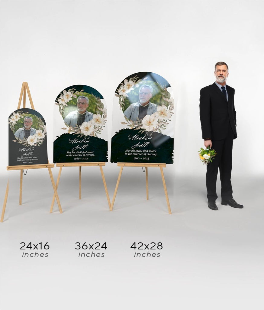 Elegant Floral Embrace Memorial Sign - SpeedyOrders