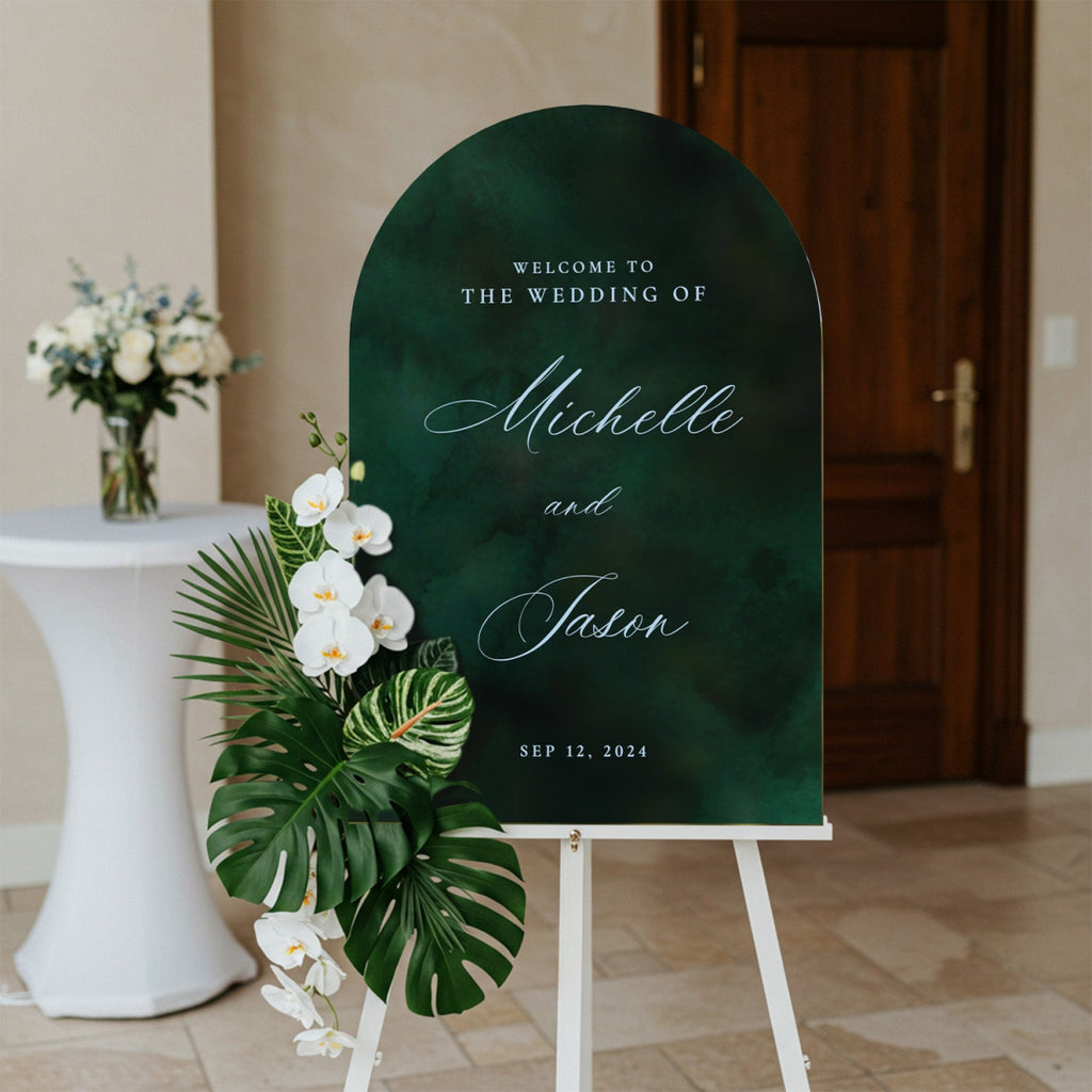 Emerald Green Wedding Welcome Sign, Emerald Wedding Sign - SpeedyOrders