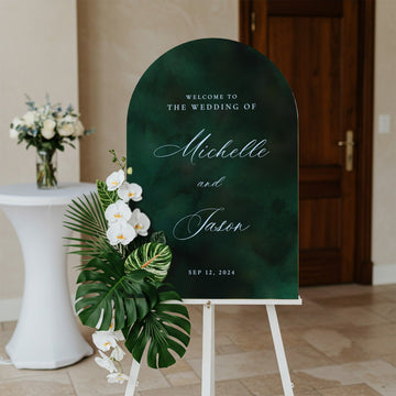 Emerald Green Wedding Welcome Sign, Emerald Wedding Sign - SpeedyOrders